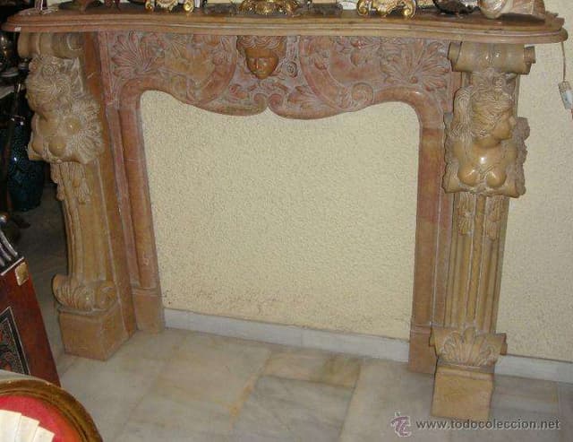 MAGNIFICA CHIMENEA DE MARMOL ROJO DE VERONA.